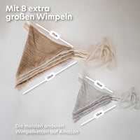 hellbeige & dunkelbeige / wimpel / mit goldapplikation