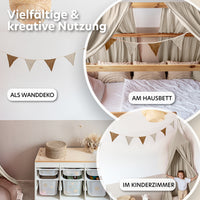 nougat & hellbeige / wimpel / mit goldapplikation