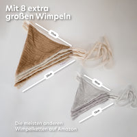 nougat & hellbeige / wimpel / mit goldapplikation