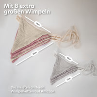 altrosa & hellbeige / wimpel / mit goldapplikation