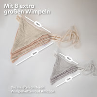 hellbeige & beigerosa / wimpel / mit goldapplikation