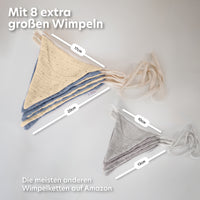 blau & creme / wimpel / mit goldapplikation