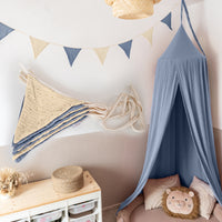 blau & creme / wimpel / mit goldapplikation