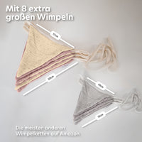 creme & puderrosa / wimpel / mit goldapplikation