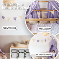 flieder & creme / wimpel / mit goldapplikation