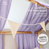 flieder & creme / wimpel / mit goldapplikation