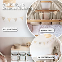 creme & hellbeige / wimpel / mit goldapplikation