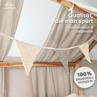 creme & hellbeige / wimpel / mit goldapplikation