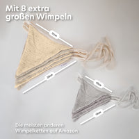 creme & hellbeige / wimpel / mit goldapplikation
