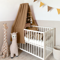 Babybett Himmel (Gold) + Bettschlange + Babybettlaken + Wimpelkette/Sternenkette (Gold) ab