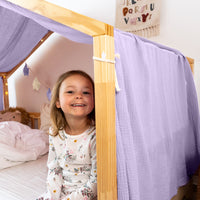 SPARSET: Hausbett Himmel Typ A mit Goldapplikation + Wimpel-/Sternenkette ab