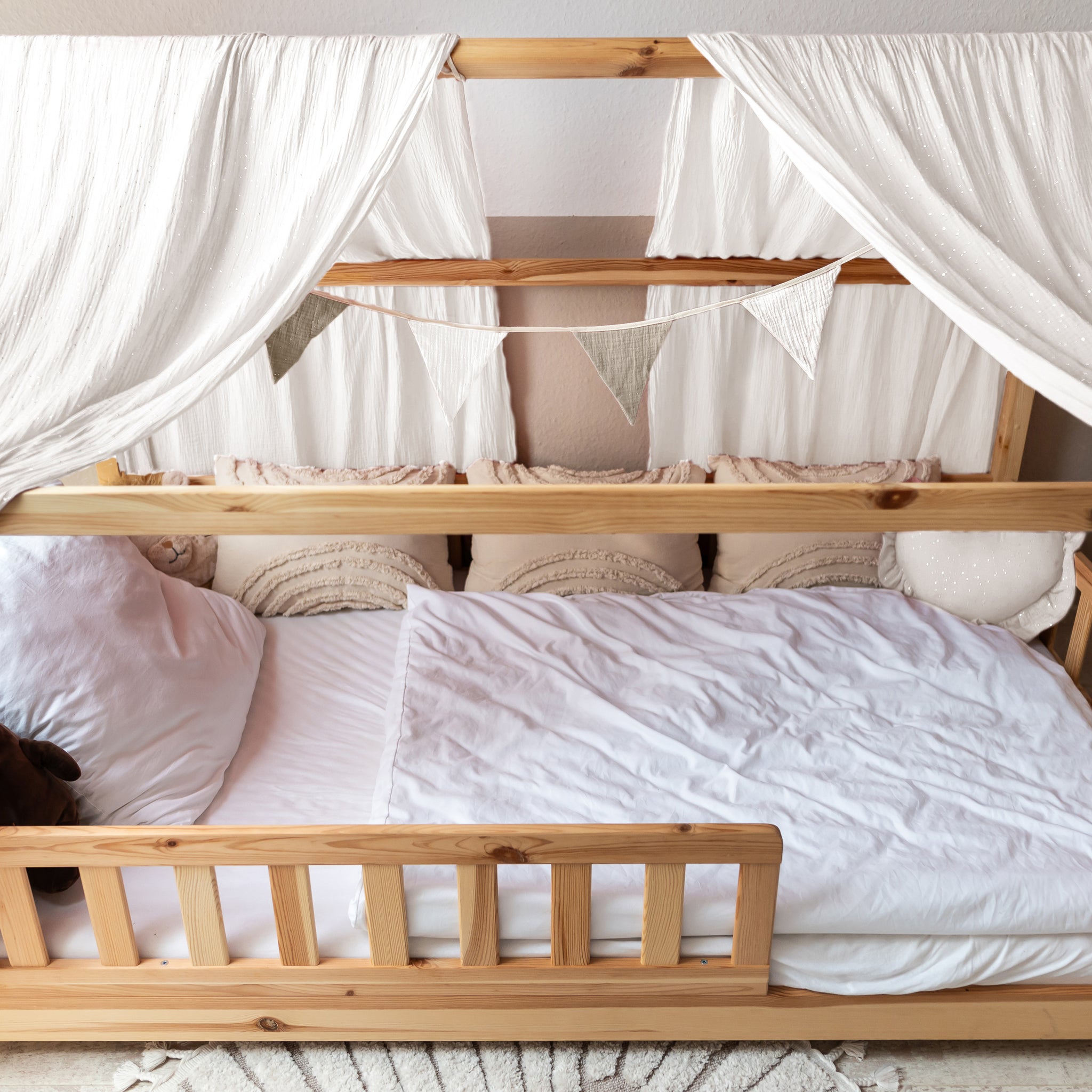 SPARSET: Hausbett Himmel Typ B+ Bettschlange + Wimpelkette/Sternenkette ab