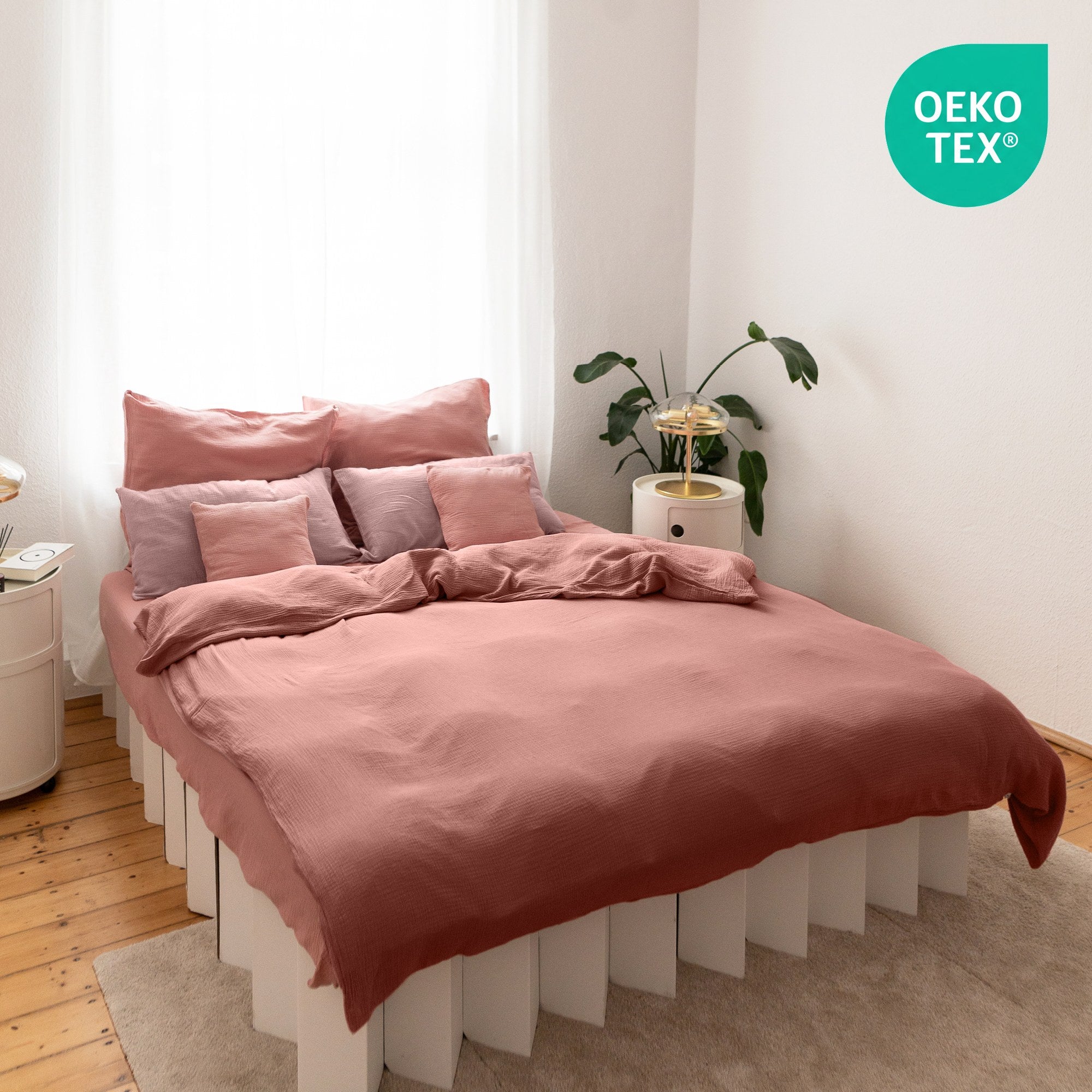 Altrosa / 135x200cm + 1 Kissen 80x80cm 155x220cm + 1 Kissen 80x80cm 200x200cm + 2x Kissen 80x80cm 200x220cm + 2x Kissen 80x80cm 220x240cm + 2x Kissen 80x80cm
