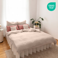 Beigerosa / 135x200cm + 1 Kissen 80x80cm 155x220cm + 1 Kissen 80x80cm 200x200cm + 2x Kissen 80x80cm 200x220cm + 2x Kissen 80x80cm 220x240cm + 2x Kissen 80x80cm