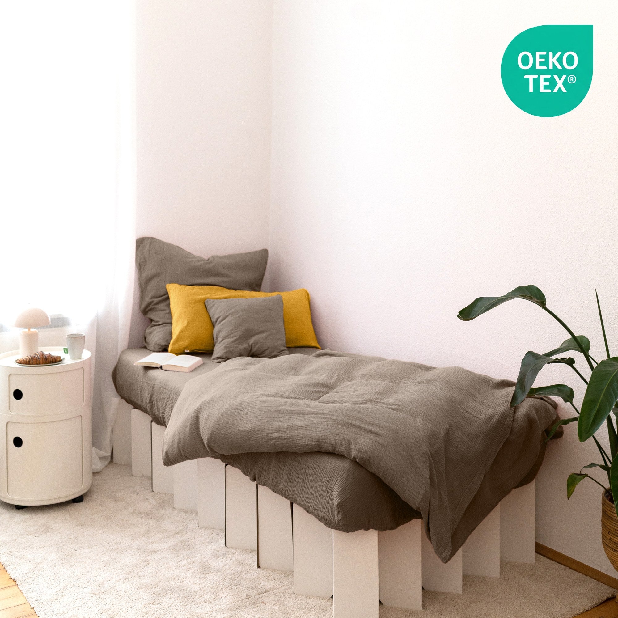 Dunkelbeige / 1 Kissen 40x80cm