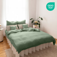 Eukalyptus / 135x200cm + 1 Kissen 80x80cm 155x220cm + 1 Kissen 80x80cm 200x200cm + 2x Kissen 80x80cm 200x220cm + 2x Kissen 80x80cm 220x240cm + 2x Kissen 80x80cm
