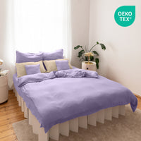 Flieder / 135x200cm + 1 Kissen 80x80cm 155x220cm + 1 Kissen 80x80cm 200x200cm + 2x Kissen 80x80cm 200x220cm + 2x Kissen 80x80cm 220x240cm + 2x Kissen 80x80cm