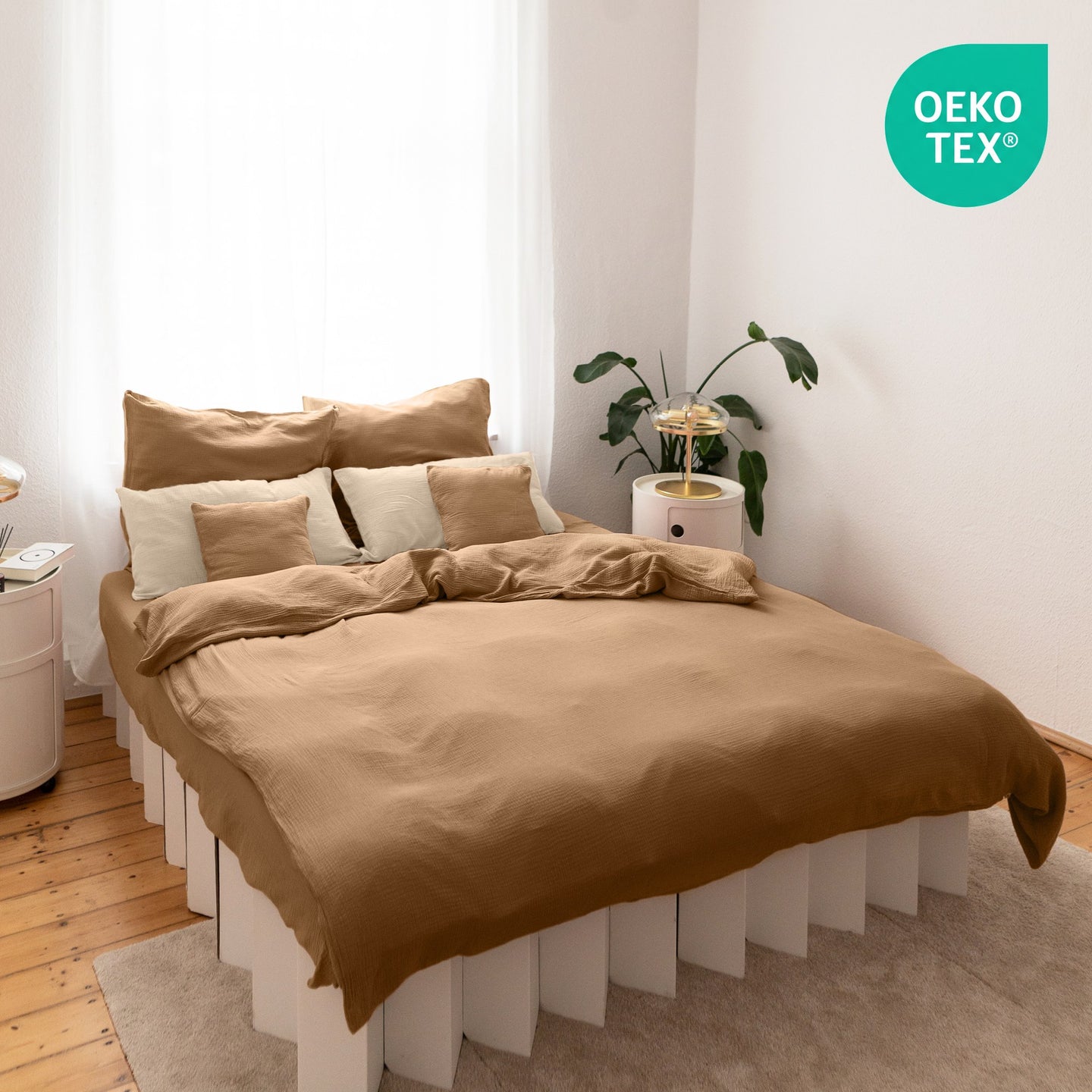 Nougat / 135x200cm + 1 Kissen 80x80cm 155x220cm + 1 Kissen 80x80cm 200x200cm + 2x Kissen 80x80cm 200x220cm + 2x Kissen 80x80cm 220x240cm + 2x Kissen 80x80cm